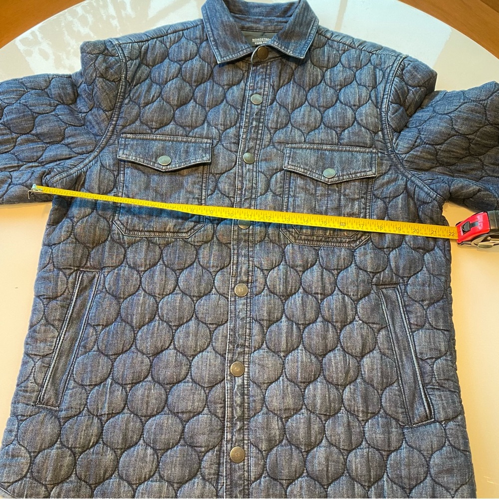 Nordstrom Mens Quilted Denim snap front Shirt Jacket - Picture 5 of 8